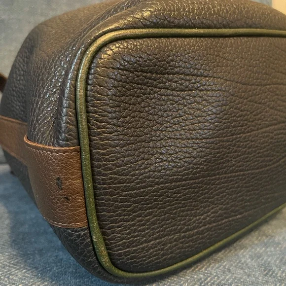 Vintage Dooney & Bourke All Weather Leather Tri-Color Drawstring Bucket Bag - Picture 9 of 14